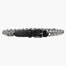 Alexander Mcqueen Chain-trimmed Leather Belt Black