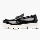 Alexander Mcqueen Contrast Sole Leather Penny Loafers Black White