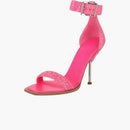 Alexander Mcqueen Crystal Embellished Heel Sandals Pink Silver (women's)