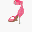 Alexander Mcqueen Crystal Embellished Heel Sandals Pink Silver (women's)