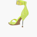 Alexander Mcqueen Crystal Embellished Heel Sandals Yellow Silver (women's)