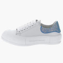 Alexander Mcqueen Deck Plimsol White Blue Glitter (women's)