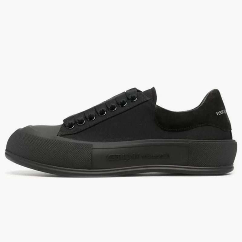 Alexander Mcqueen Deck Skate Plimsoll Lace-up Triple Black