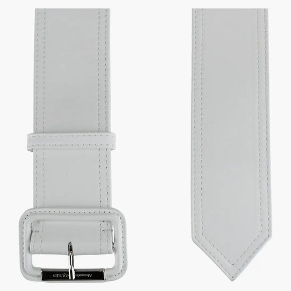 Alexander Mcqueen Extra Long Trench Belt White