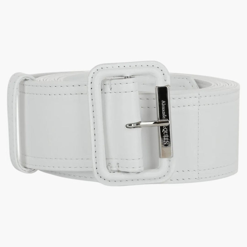 Alexander Mcqueen Extra Long Trench Belt White