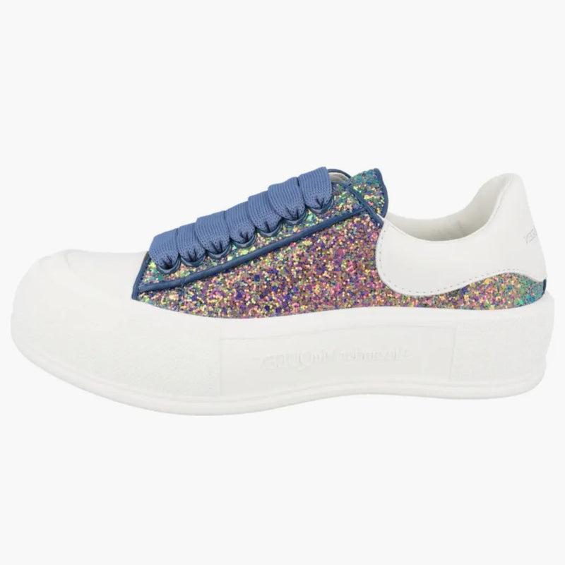 スニーカー Alexander McQueen 742750 W4W72 GLITTER Sneakers McQueen glitter sneakers petrol blue - buy from Hypeneedz
