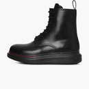 Alexander Mcqueen Glossed-leather Platform Ankle Boot Black Red (women's)