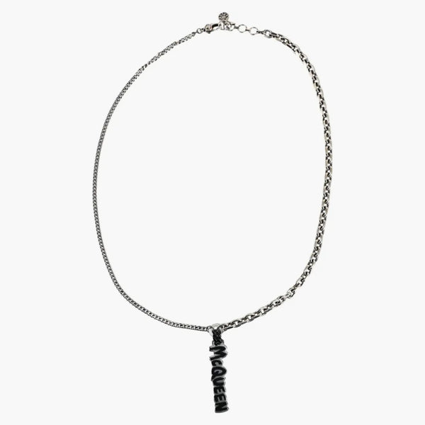 Alexander Mcqueen Graffiti Chain Necklace Black