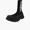 Alexander Mcqueen Graffiti Knit Tread Slick Boot Black