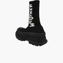 Alexander Mcqueen Graffiti Knit Tread Slick Boot Black