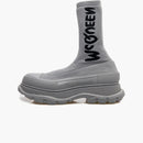 Alexander Mcqueen Graffiti Knit Tread Slick Boot Grey