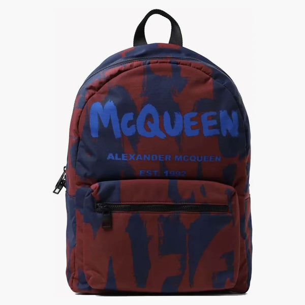 ALEXANDER MCQUEEN GRAFFITI LOGO BACKACK NAVY/ČERVENÉ