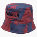 Alexander Mcqueen Graffiti Logo Bucket Hat Navy/red