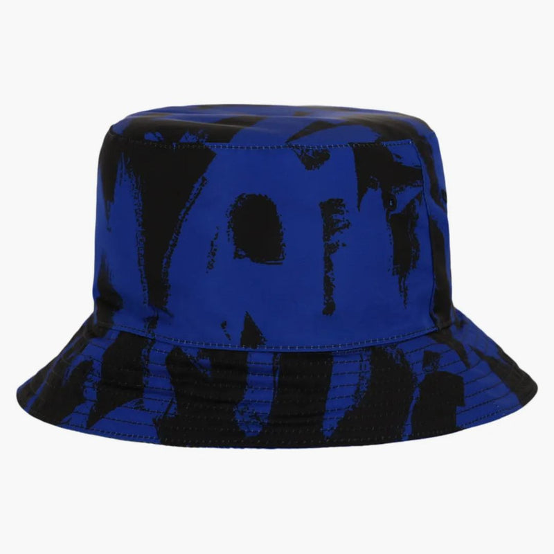 Alexander Mcqueen Graffiti Logo Print Bucket Hat Royal/black