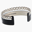 Alexander Mcqueen Graffiti Open Cuff Bracelet Black/white