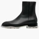 Alexander Mcqueen Half Leather Boot Black Grey