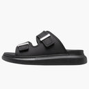 Alexander Mcqueen Hybrid Buckled Rubber Sandals Black Silver (women's)