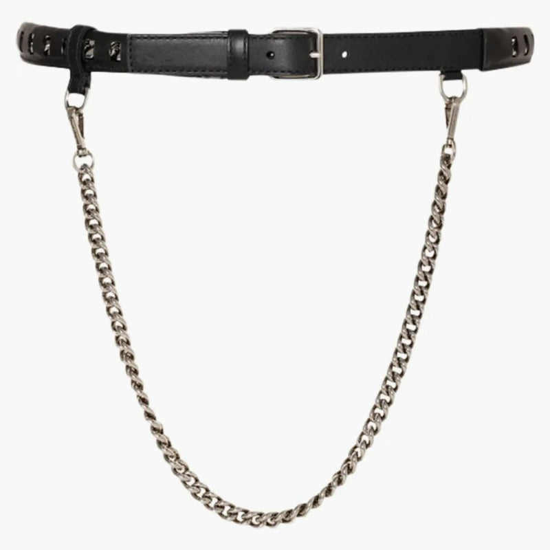 Alexander Mcqueen Inserted Chain Belt Black