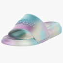 Alexander Mcqueen Iridescent Logo Slides Silver (women's)