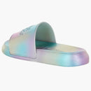 Alexander Mcqueen Iridescent Logo Slides Silver (women's)