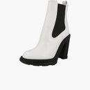 Alexander Mcqueen Leather Heeled Chelsea Boot Ivory Black (women's)