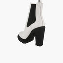 Alexander Mcqueen Leather Heeled Chelsea Boot Ivory Black (women's)