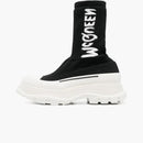 Alexander Mcqueen Logo Intarsia Chunky Sock Sneaker Black Ice (women's)