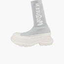Alexander Mcqueen Logo Intarsia Chunky Sock Sneaker Grey White (women's)