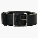 Alexander Mcqueen Long Pebbled Leather Belt Black