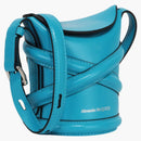 Alexander Mcqueen Mini Curve Leather Bucket Bag Cerulean