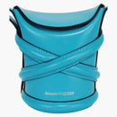 Alexander Mcqueen Mini Curve Leather Bucket Bag Cerulean