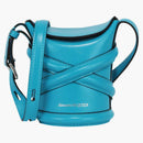 Alexander Mcqueen Mini Curve Leather Bucket Bag Cerulean