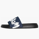 Alexander Mcqueen Pool Slide Graffiti Logo Black Blue White