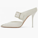 Alexander Mcqueen Punk Buckle Mules New Ivory Silver (women's)