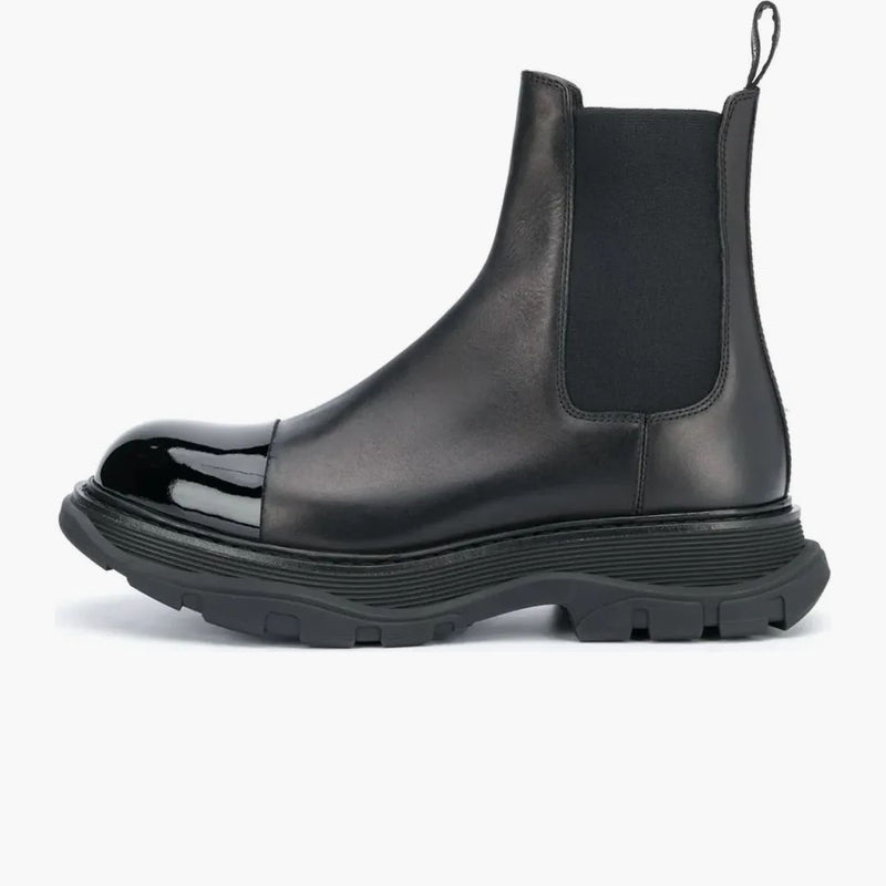 Alexander McQueen Shiny Shoot Chelsea Boot Black