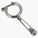 Alexander Mcqueen Skull Safety Pin Single Earring Silver