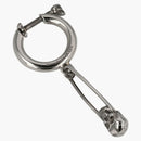 Alexander Mcqueen Skull Safety Pin Single Earring Silver