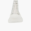 Alexander Mcqueen Studded Tread Slick Boot White Silver (women's)