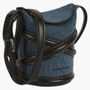 Alexander Mcqueen The Curve Mini Shoulder Bag Denim Black