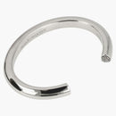 Alexander Mcqueen Thin Metal Open Cuff Bracelet Silver