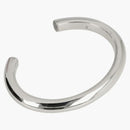 Alexander Mcqueen Thin Metal Open Cuff Bracelet Silver