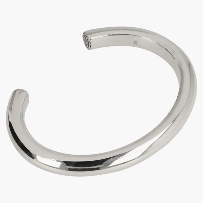 Alexander Mcqueen Thin Metal Open Cuff Bracelet Silver