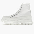 Alexander Mcqueen Tread Slick Boot Canvas White White (women's)