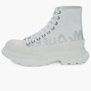 Alexander Mcqueen Tread Slick Boot Graffiti White Silver (women's)