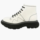 Alexander Mcqueen Tread Slick Lace Up Boot Ivory Black (women's)