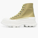 Alexander Mcqueen Tread Slick Boot Khaki White (women's)