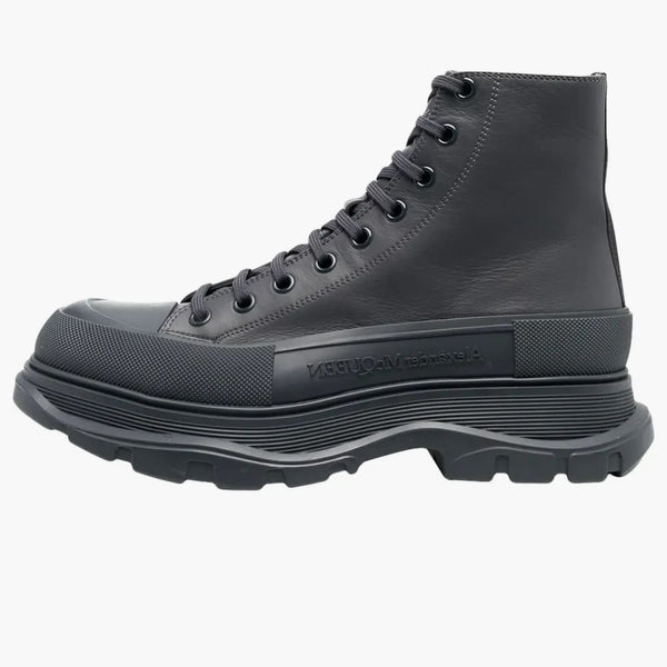 Alexander McQueen běhouna Slick Bot Leather Anthracite Grey