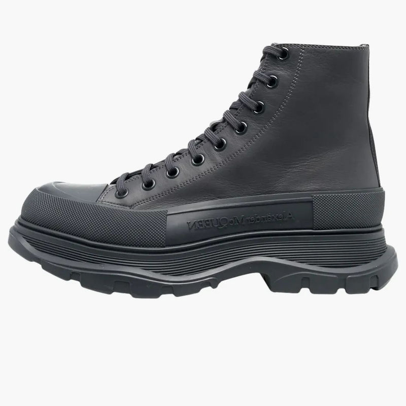 Alexander McQueen běhouna Slick Bot Leather Anthracite Grey
