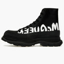 Alexander Mcqueen Tread Slick Boot Leather Graffiti Black White