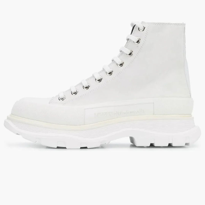 Alexander McQueen Tread Slick Boot Leather White White